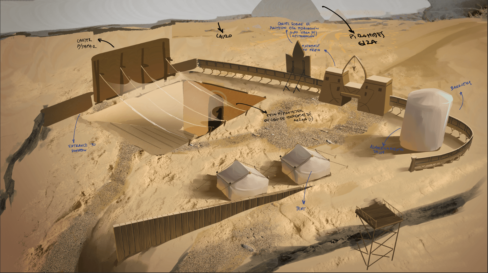 "Project Ariadne" level design exploration - Giza - Outside