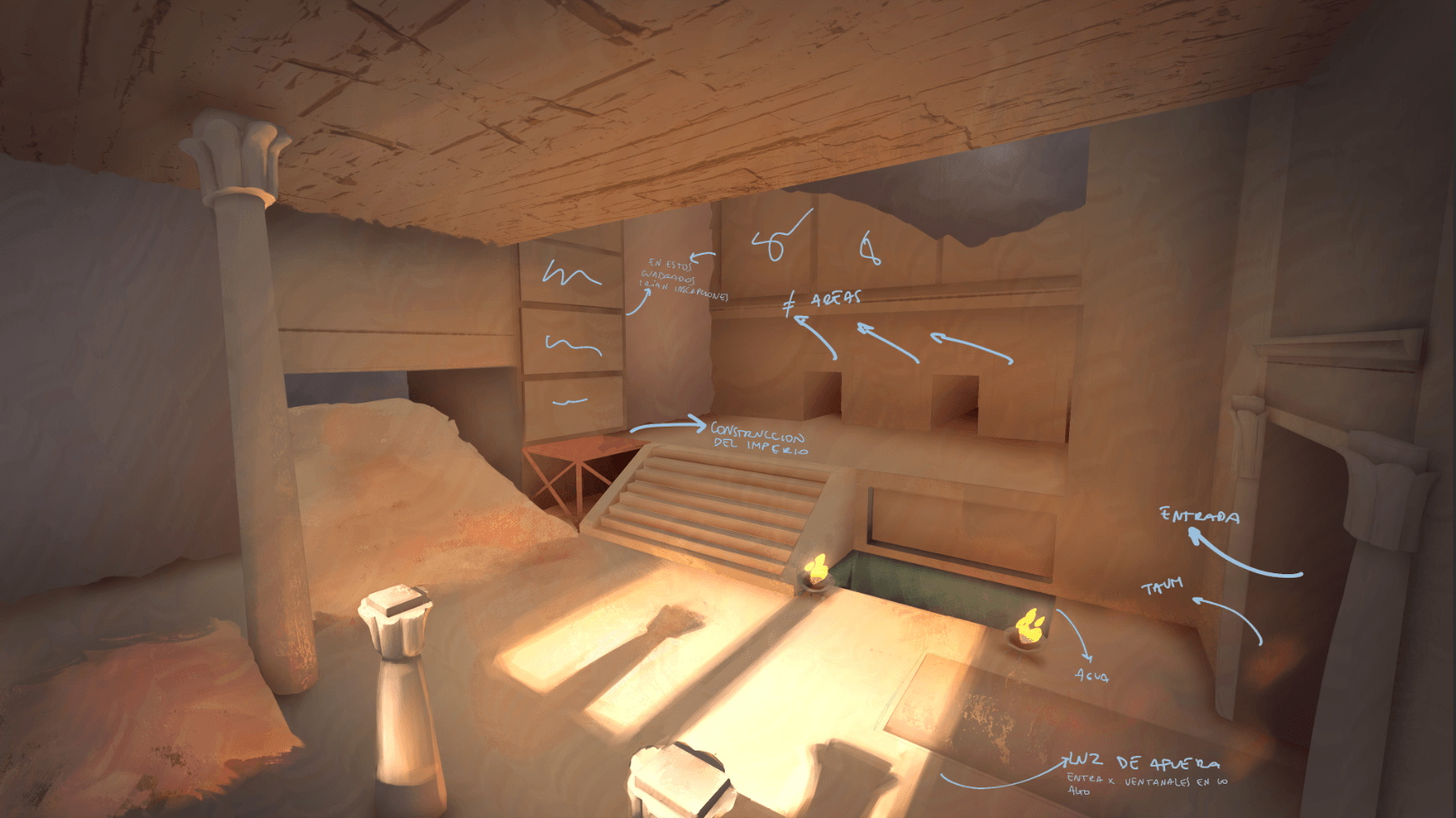 "Project Ariadne" level design exploration - Giza - Inside